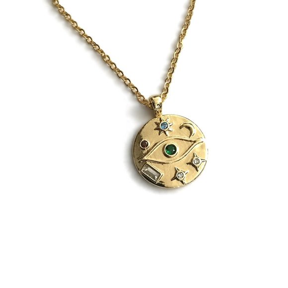 Evil Eye Celestial Multi Colour Zirconia Necklace - Picture 5 of 5